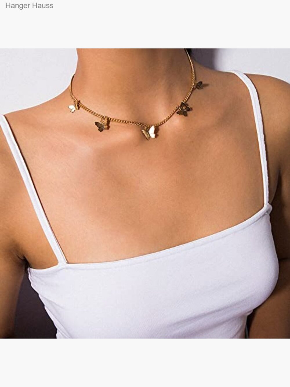 Dainty Gold Butterfly Bow Choker Necklace for Women - Picture 3 of 7
